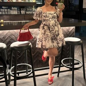 BHLDN by Anthropologie Floral Puff Sleeve Dress
